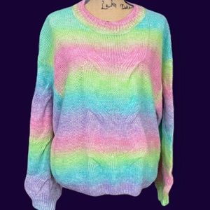 NWT spring cable knit sweater - rainbow sherbet colors